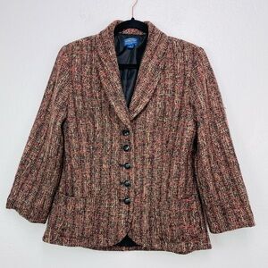 Pendleton Multicolor Tweed Acrylic Blend Blazer Coat